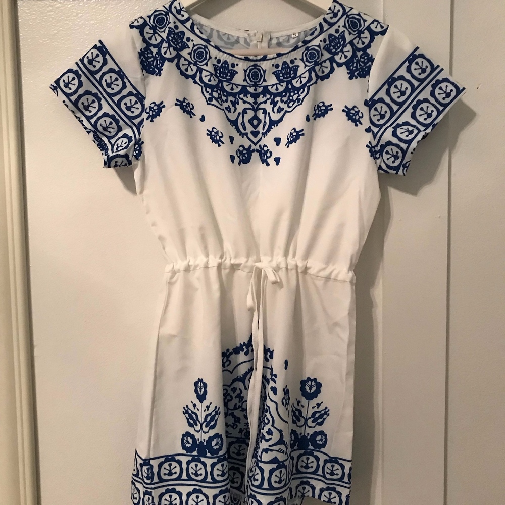 SHEIN Blue and White Romper
